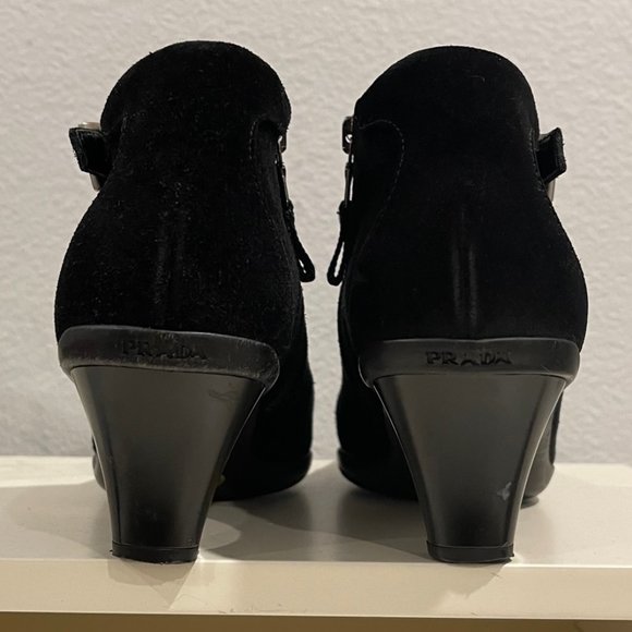 Prada- Black suede booties - Picture 9 of 15